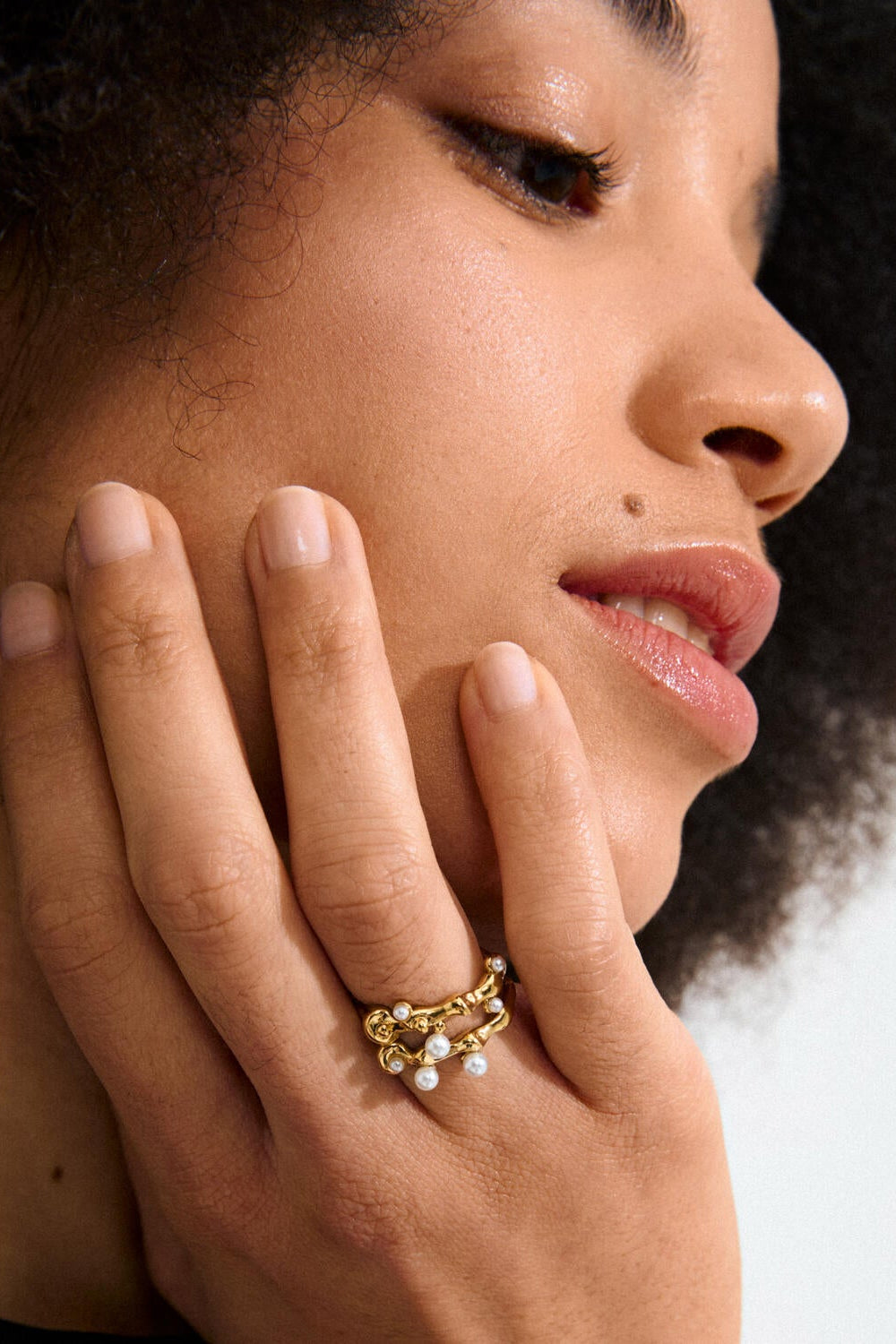 Hadley 2-i-1 sæt ringe - forgyldt